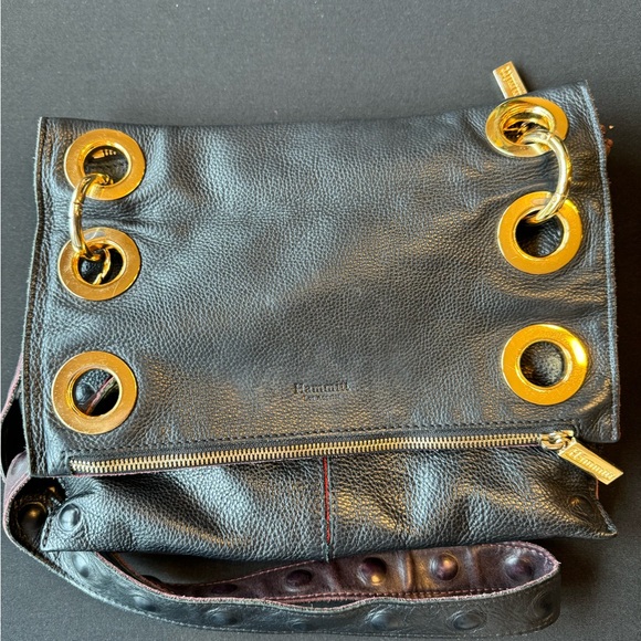 Hammitt Montana Reversible Mahogany Black Leather Large Crossbody Bag - Picture 3 of 10